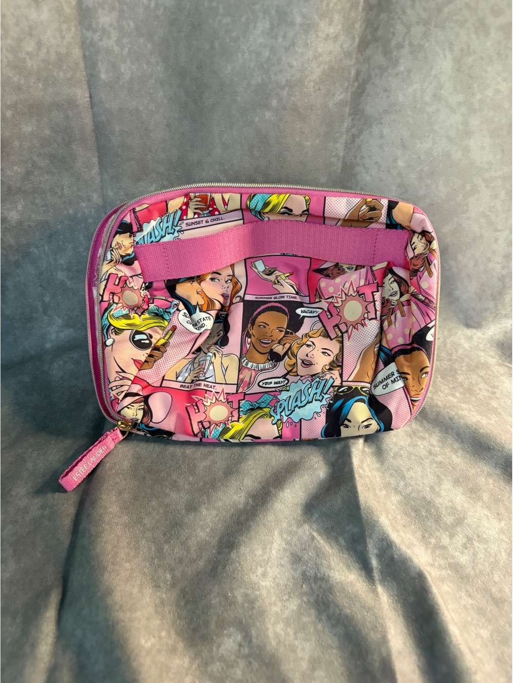 Estée Lauder Pink Pop Art Comic Makeup Cosmetic Bag